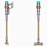 Felálló porszívó Dyson V15 Detect Absole 447000-01, 660W, 0,76 l, 60 perc autonómia, érzékelők, 3 üzemmód, LCD, szürke/arany, szürke/arany színű