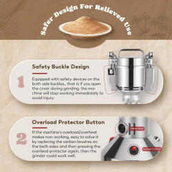 Râșniță electrică pentru cereale și condimenteRoyalty Line RL-FG21801, 850W, 150 g, 28000 rpm, Timer, Inox