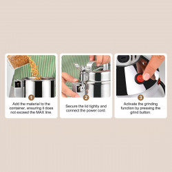 Râșniță electrică pentru cereale și condimenteRoyalty Line RL-FG21801, 850W, 150 g, 28000 rpm, Timer, Inox