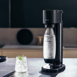 Aparat de apă carbogazoasă SodaStream GAIA, 1 l, carbonatare manuală, 2 etape, fără BPA, negru
