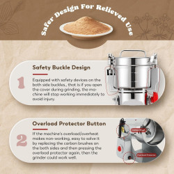 Rasnita electrica pentru cereale si condimente RL-FG21803, 2000W, 800 g, 36000 rpm, Timer, Inox