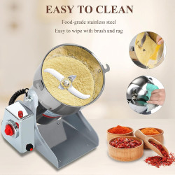 Ηλεκτρικός μύλος δημητριακών και μπαχαρικών Royalty Line RL-FG21803, 2000W, 800 g, 36000 rpm, χρονοδιακόπτης, Inox