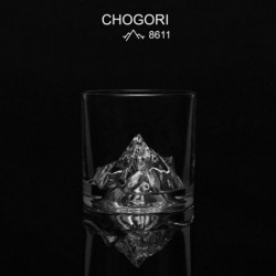 LIITON K2 Whiskey Glass Set, 250 ml, 2 pieces, Thickened walls, 3D embossed base shaped like the peak of K2, Clear