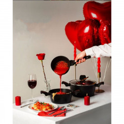 Serpenyő fedővel Royalty Line RL-FSN20, 20 cm, 2,1 l, gránit kivitel, indukciós, Fekete