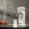 Aparat de apă carbogazoasă SodaStream ART, 1 l, carbonatare manuală, 2 etape, fără BPA, alb/argintiu