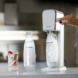 SodaStream ART szénsavas vizet készítő gép, 1 l, kézi szénsavasítás, 2 fokozat, BPA-mentes, fehér/ezüst színű