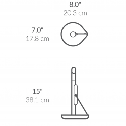 Suport hartie de bucatarie SimpleHuman KT1203, 38.1x17.8x20.3 cm, Otel inoxidabil, Inox