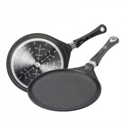 Palacsintasütő AMT Gastroguss 128, 28 cm, Öntött alumínium, Lotan® tapadásmentes bevonat, 240°C-ig, Fekete színű