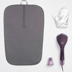 Philips STH7050/30 Steam Iron, 1500W, 100 + 200 ml, 28 g/min, OptimalTEMP, Adjustable head, 2 steam settings, Accessories, Black/Purple
