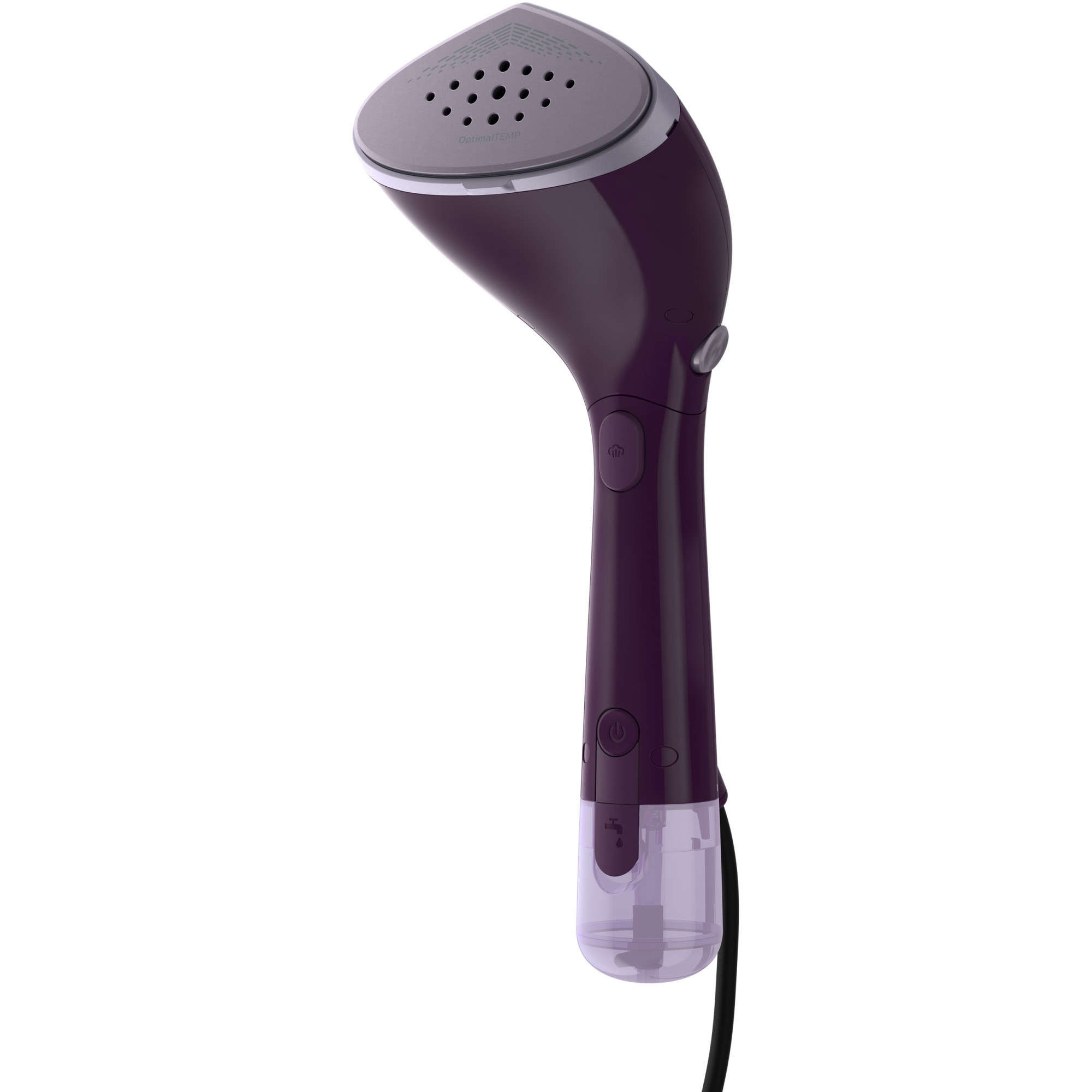 Уред за гладене с пара Philips STH7050/30, 1500W, 100 + 200 мл, 28 г/мин, OptimalTEMP, Регулируема глава, 2 нива на пара, Аксесоари, Черен/лилав