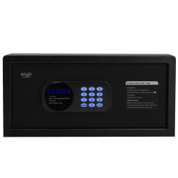 Adler AD 1045 Electronic Safe, 200x420x370 mm, 14 L, Lockout after 4 failed attempts, Low battery warning, Black