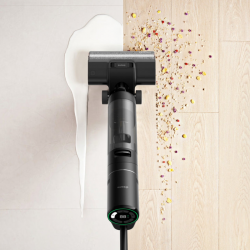Aspirator vertical DREAME H12 Pro HHR25A, 300W, 0.7/0.9 l, 3 moduri, 35 min, Umed/uscat, Alerte vocale, LED, Uscare mop automată, Negru/gri