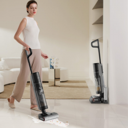 DREAME H12 Pro HHR25A Upright Vacuum Cleaner, 300W, 0.7/0.9 L, 3 modes, 35 min, Wet/Dry, Voice prompts, LED, Automatic mop drying, Black/Gray