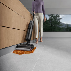 Σκούπα όρθια DREAME H12 Pro HHR25A, 300W, 0.7/0.9 l, 3 λειτουργίες, 35 λεπτά, Wet/Dry, Φωνητικές ειδοποιήσεις, LED, Αυτόματο στέγνωμα σφουγγαρίσματος, Μαύρο/γκρι