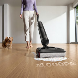 Σκούπα όρθια DREAME H12 Pro HHR25A, 300W, 0.7/0.9 l, 3 λειτουργίες, 35 λεπτά, Wet/Dry, Φωνητικές ειδοποιήσεις, LED, Αυτόματο στέγνωμα σφουγγαρίσματος, Μαύρο/γκρι