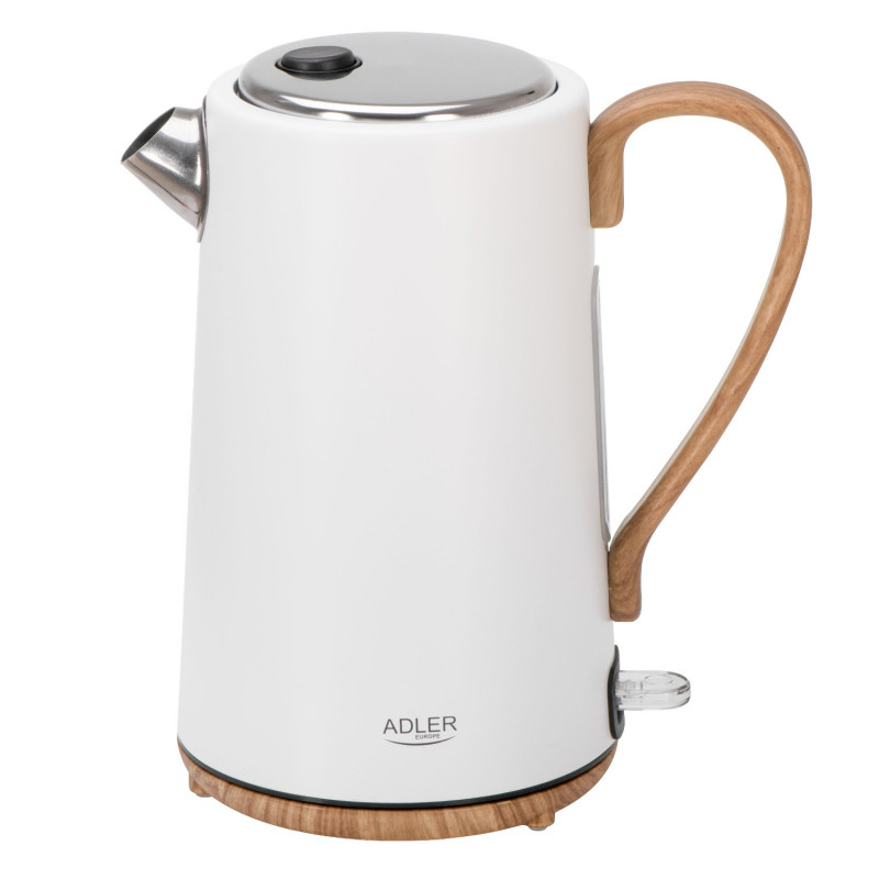 Adler AD 1352 Electric Kettle, 2200W, 1.7 L, STRIX, Swivel Base, Auto Shut-Off, White