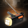 Adler AD 1920 Emergency Radio, Solar Panel/Hand Crank/USB-C, 4500 mAh, Bluetooth, LED Display, Black/Orange