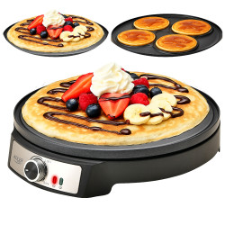 Palacsintasütő Adler AD 3093, 1600W, 30 cm, evőeszközökkel együtt, fekete/Inox