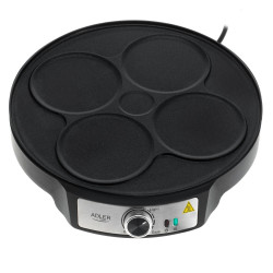 Palacsintasütő Adler AD 3093, 1600W, 30 cm, evőeszközökkel együtt, fekete/Inox