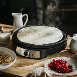 Aparat pentru clătite Adler AD 3093, 1600W, 30 cm, Ustensile incluse, Negru/Inox