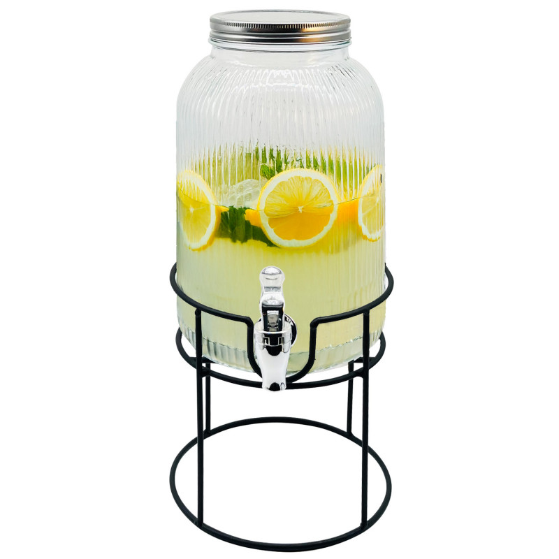 Adler AD 6742 Beverage Dispenser, 4 L, Sodium-Calcium Glass, Stand, Clear
