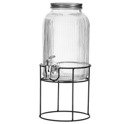 Adler AD 6742 Beverage Dispenser, 4 L, Sodium-Calcium Glass, Stand, Clear