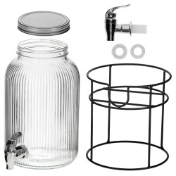 Dozator de bauturi Adler AD 6742, 4 L, Sticla sodiu-calciu, Suport, Transparent