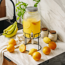 Adler AD 6742 Beverage Dispenser, 4 L, Sodium-Calcium Glass, Stand, Clear