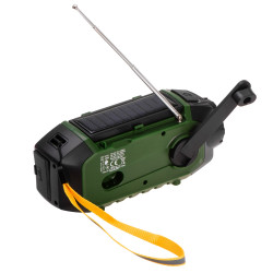 Camry CR 1919 Radio de urgență, panou solar / dinamo portabil / USB-C, 4000 mAh, Bluetooth, afișaj LED, verde / negru