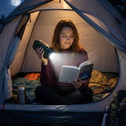 Аварийно радио Camry CR 1919, Соларен панел/Ръчно динамо/USB-C, 4000 mAh, Bluetooth, LED дисплей, Зелен/Черен