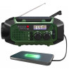 Camry CR 1919 Radio de urgență, panou solar / dinamo portabil / USB-C, 4000 mAh, Bluetooth, afișaj LED, verde / negru