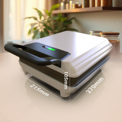 Гофретник Mesko MS 3091, 1800W, Незалепващо покритие, 2 плочи, Неплъзгащи се крачета, Бял