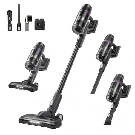 Eureka NEC520 2-in-1 Upright Vacuum Cleaner, 200W, 0.5 L, 50-Minute Run Time, Turbo Brush, Power Adjustment, Washable HEPA Filter, Black