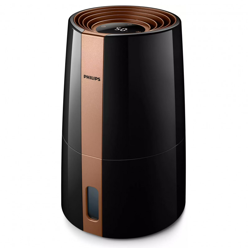 Umidificator Philips HU3918/10, Până la 45 m2, 300 ml/h, 3 l, 3 trepte, Nanocloud, Afișaj LED, Mod de noapte, Negru