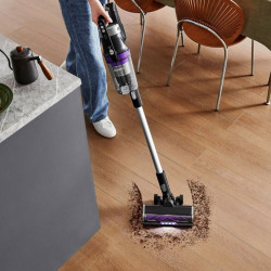 Eureka NEC490 2-in-1 álló porszívó, 350 W, LED-kijelző és kefevilágítás, Single Cyclone, 60 perc, önürítő és töltőállomás, fekete