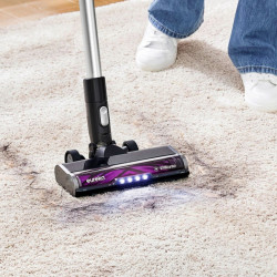 Eureka NEC490 2-in-1 álló porszívó, 350 W, LED-kijelző és kefevilágítás, Single Cyclone, 60 perc, önürítő és töltőállomás, fekete