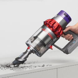 Aspirator vertical Dyson V10 Origin 394464-01, 525W, 151AW, 0.76l, 125000 rpm, 60 min, 3 moduri, Motorbar clar, Nichel/negrit