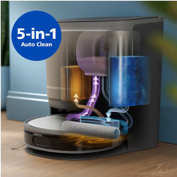 Philips Series 9000 XU9100/10 Robot Vacuum Cleaner, 6500 mAh, 8000 Pa, WiFi, LiDAR, PowerCyclone, EPA 11, Dry/Wet Cleaning, Bronze/Gold