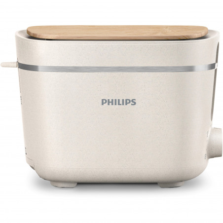 Тостер Philips HD2640/10 Conscious collection, 830 W, За 2 филии, 8 нива на изпичане, Тавичка за трохи, Размразяване, Претопляне, Матово бял