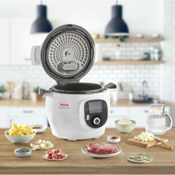 Multicooker Tefal CY851130 Cook4me, 1600 W, 6 L, 6 moduri de gătit, Pornire întârziată, Economisire căldură, Alb