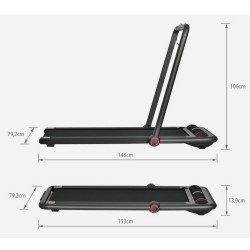 Διάδρομος Xiaomi KingSmith WalkingPad K12 TRK12F, 746W, Μέχρι 100 kg, 0.8/12 km/h, 2 λειτουργίες, Ένδειξη τιμής μέτρησης, Εφαρμογή για κινητά, Πτυσσόμενο, LED, Μαύρο