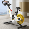 Bicicleta fitness Xiaomi KingSmith PB08S Spinning, Manere 8 kg, Rezistenta magnetica, 40 grade, Pana la 100 kg, LED, Aplicație mobila, Alb/Galben