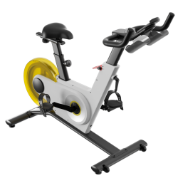 Bicicleta fitness Xiaomi KingSmith PB08S Spinning, Manere 8 kg, Rezistenta magnetica, 40 grade, Pana la 100 kg, LED, Aplicație mobila, Alb/Galben
