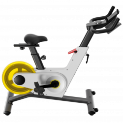 Bicicleta fitness Xiaomi KingSmith PB08S Spinning, Manere 8 kg, Rezistenta magnetica, 40 grade, Pana la 100 kg, LED, Aplicație mobila, Alb/Galben
