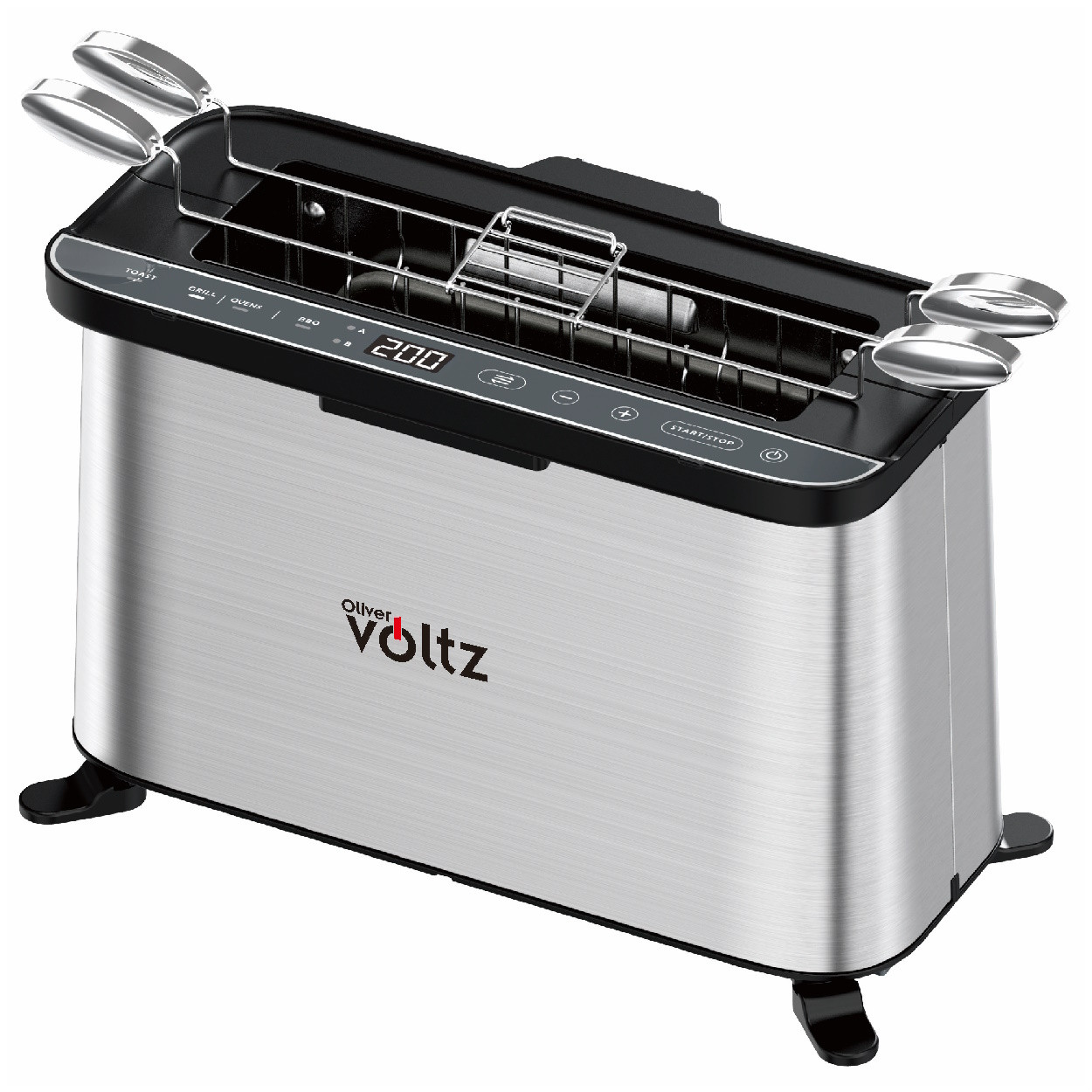 Мултифункционален уред за готвене 4в1 Oliver Voltz OV51015R, 1700W, 240x225 мм, Защита от прегряване, Инокс/Черен