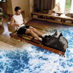 Xiaomi KingSmith WR20 RMWR20F Water Resistance Rowing Machine, 800N, 117 cm Rail, 5 Levels, 7–11 L, Foldable, Mobile App, Black/Brown