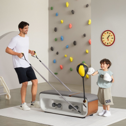 Banca de fitness multifunctionala Xiaomi KingSmith FBB1C, 2 grade de inclinare, Pliabil, 15 accesorii, Alb / Maro