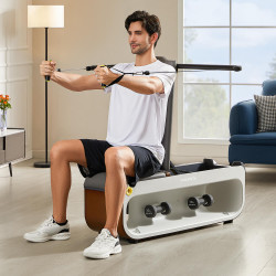 Πολυλειτουργικό Xiaomi KingSmith FBB1C, 2 μοίρες κλίσης, Ολόκληρο το σώμα, Πτυσσόμενο, 15 αξεσουάρ, Λευκό/καφέ