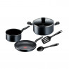 Σετ μαγειρικών σκευών Tefal C2678074 Starter Black, 6 τεμαχίων, Τιτανίου επίστρωση, Χωρίς PFOA, Thermo-Fusion, Thermo-Signal, Επαγωγική, Μαύρο