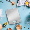 Cantar de bucatarie Tefal Optiss BC50U4V0, Pana la 5 kg, TARE, LCD, Sticla, Cifre mari, Argintiu